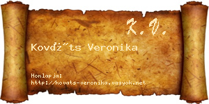 Kováts Veronika névjegykártya
